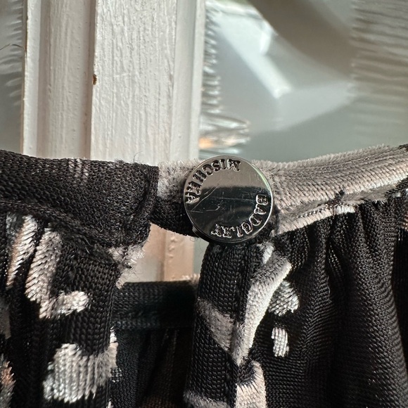 Badgley Mischka Designer Black & Gray Floral Velvet Burnout Blouse Size Small S - Picture 6 of 11